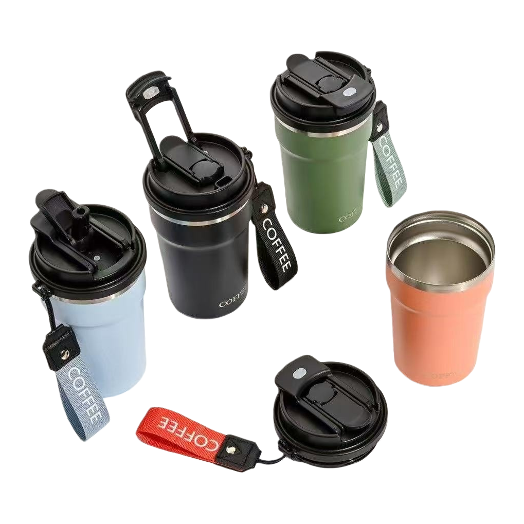 Portable coffee cup, stainless steel vacuum insulated cup, 350ml, leak-proof design, lightweight and portable Item Picture