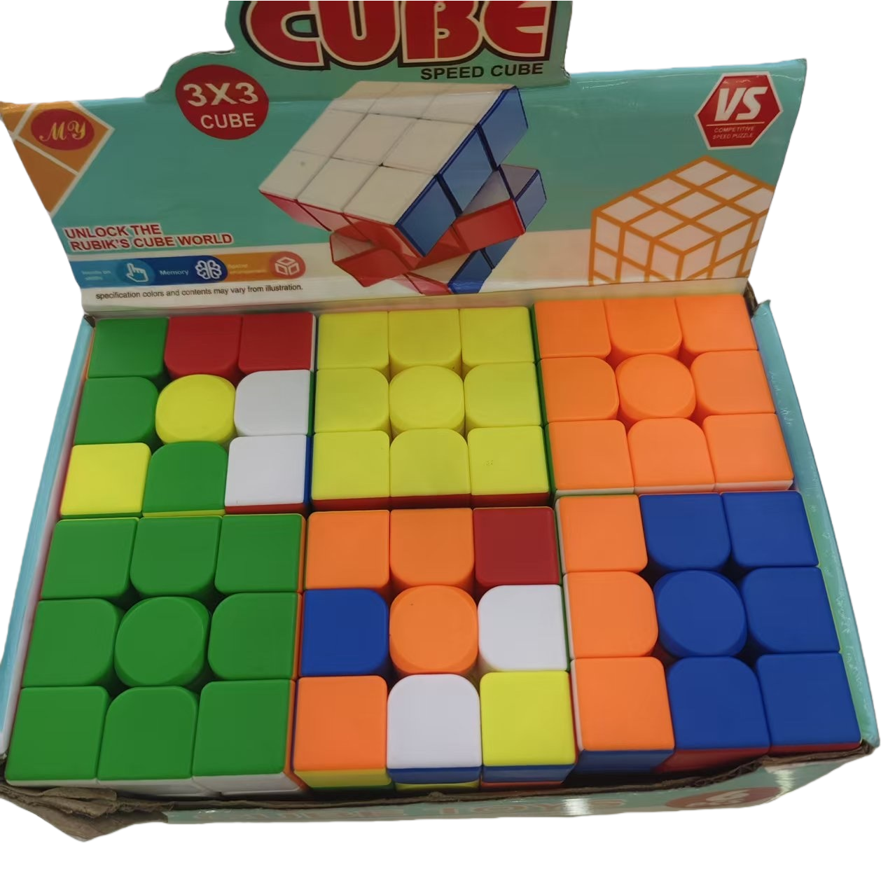 魔方3x3魔方盒装商品 益智玩具儿童成人速拧训练白底实物图