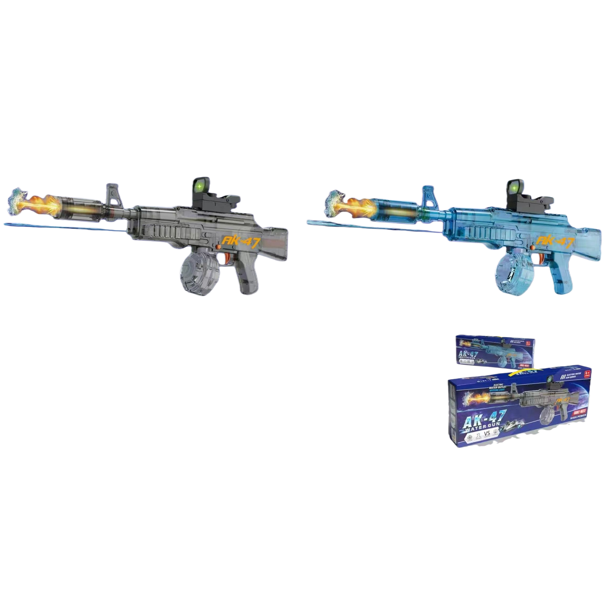 AK-47 water gun toy G181-1 G181-2 Double nozzle electric water outlet flame light effect Item Picture