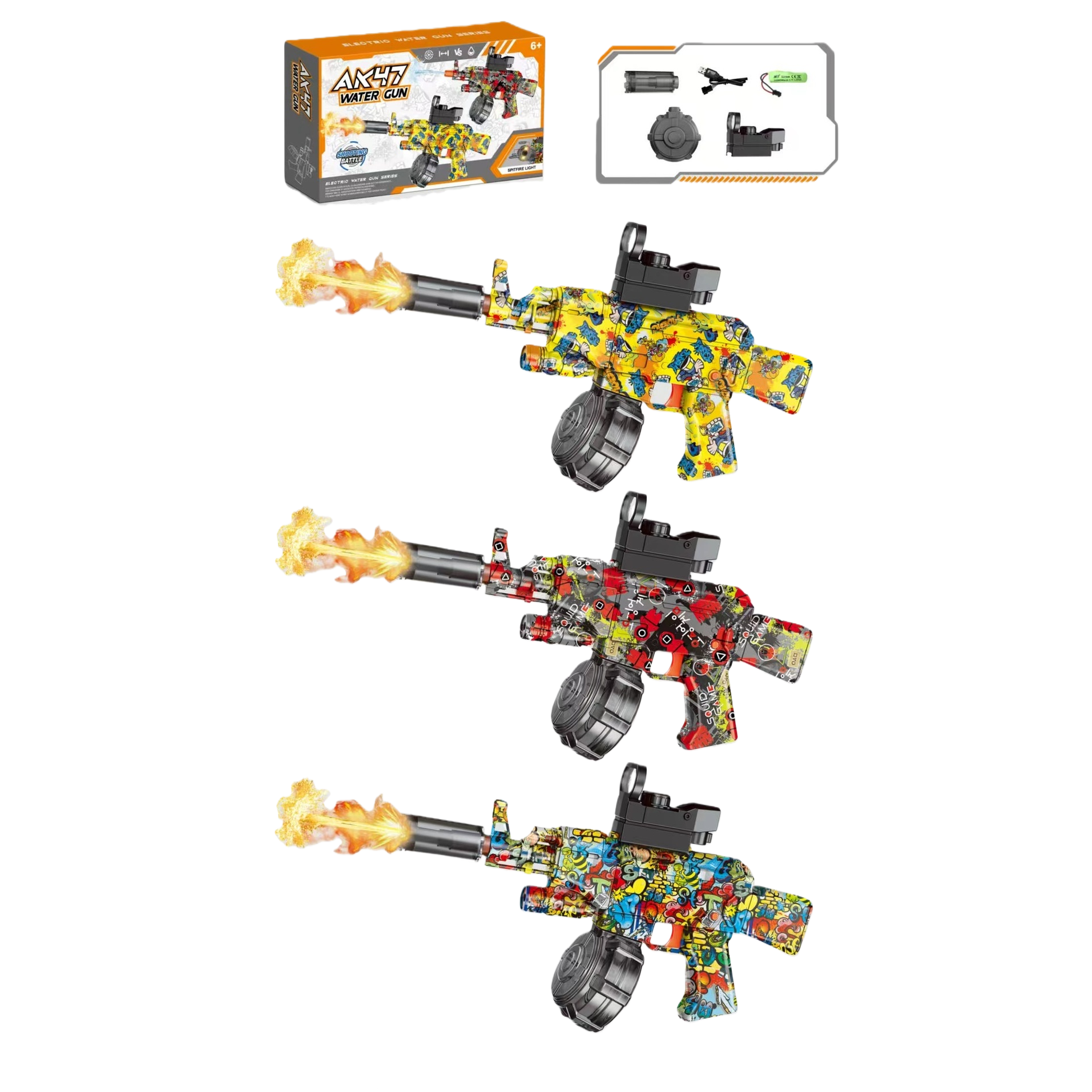 The AK47-shaped children's water gun is a large-capacity outdoor water play toy that can fire continuously Item Picture