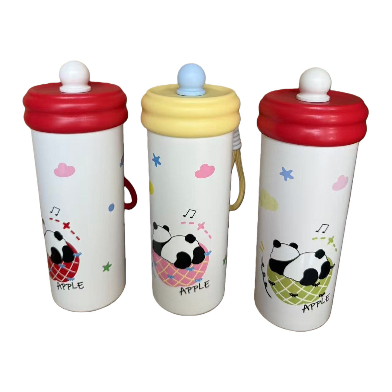 Stainless steel insulated cup, girls' ice cube straw cup, cute style household water cup with handle Item Picture