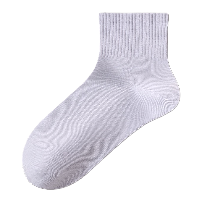 Misty purple pure cotton mid-calf socks are versatile, breathable, sweat-absorbing and anti-slip sports and casual socks for women Item Picture