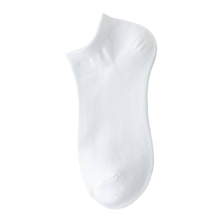 White pure cotton ankle socks are skin-friendly, soft, moisture-wicking and sweat-wicking for daily commuting Item Picture