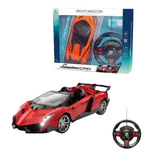 Red remote control sports car model, remote control car 2.4G four-wheel drive off-road alloy toy car Item Picture