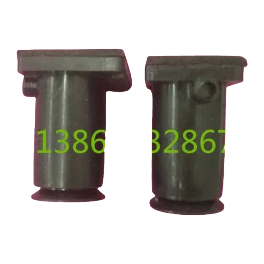 Black cylindrical metal parts with square top structure, two-piece set, pink background display Item Picture