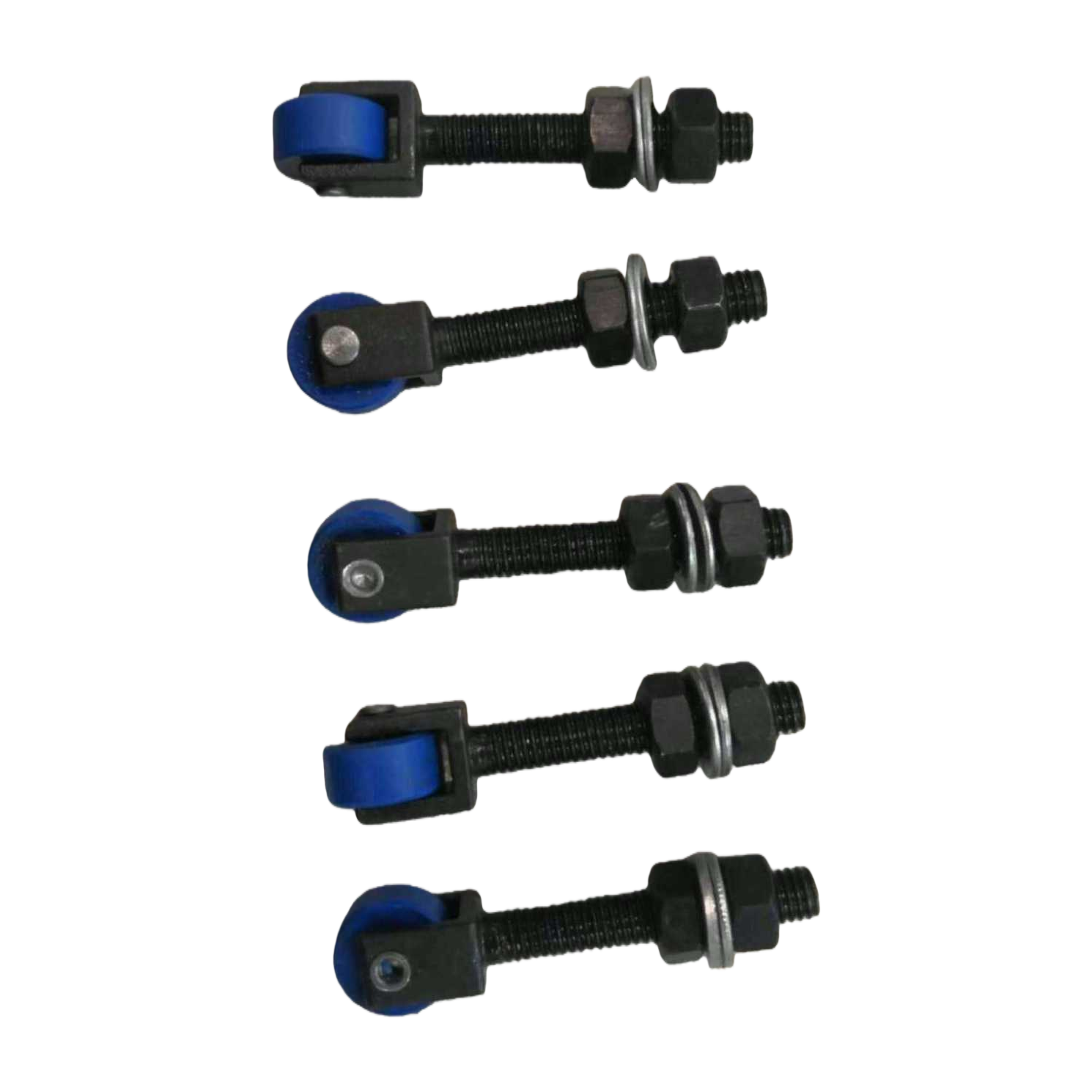 M8*65 thread column black screw assembly with blue rollers Item Picture