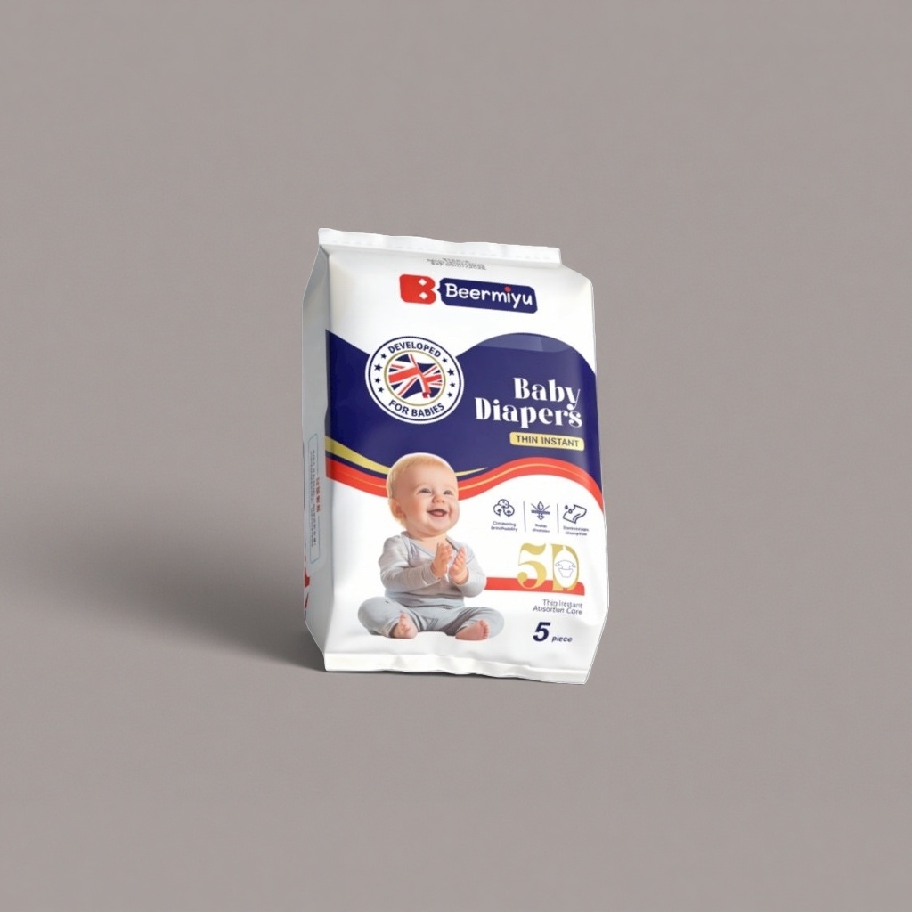 纸尿裤+Beermiyu品牌婴儿纸尿裤包装袋产品图