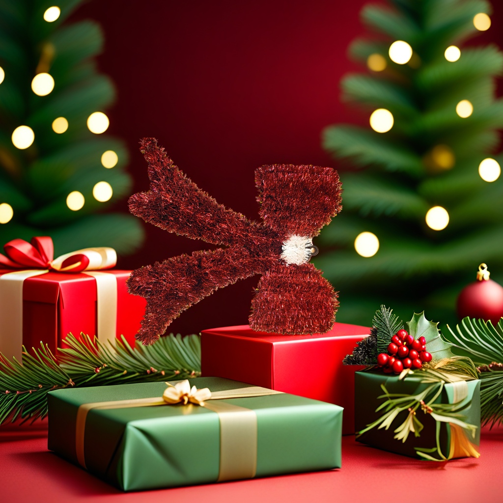 Ciervo de navidad de peluche rojo para colgar decoraciones de vacaciones