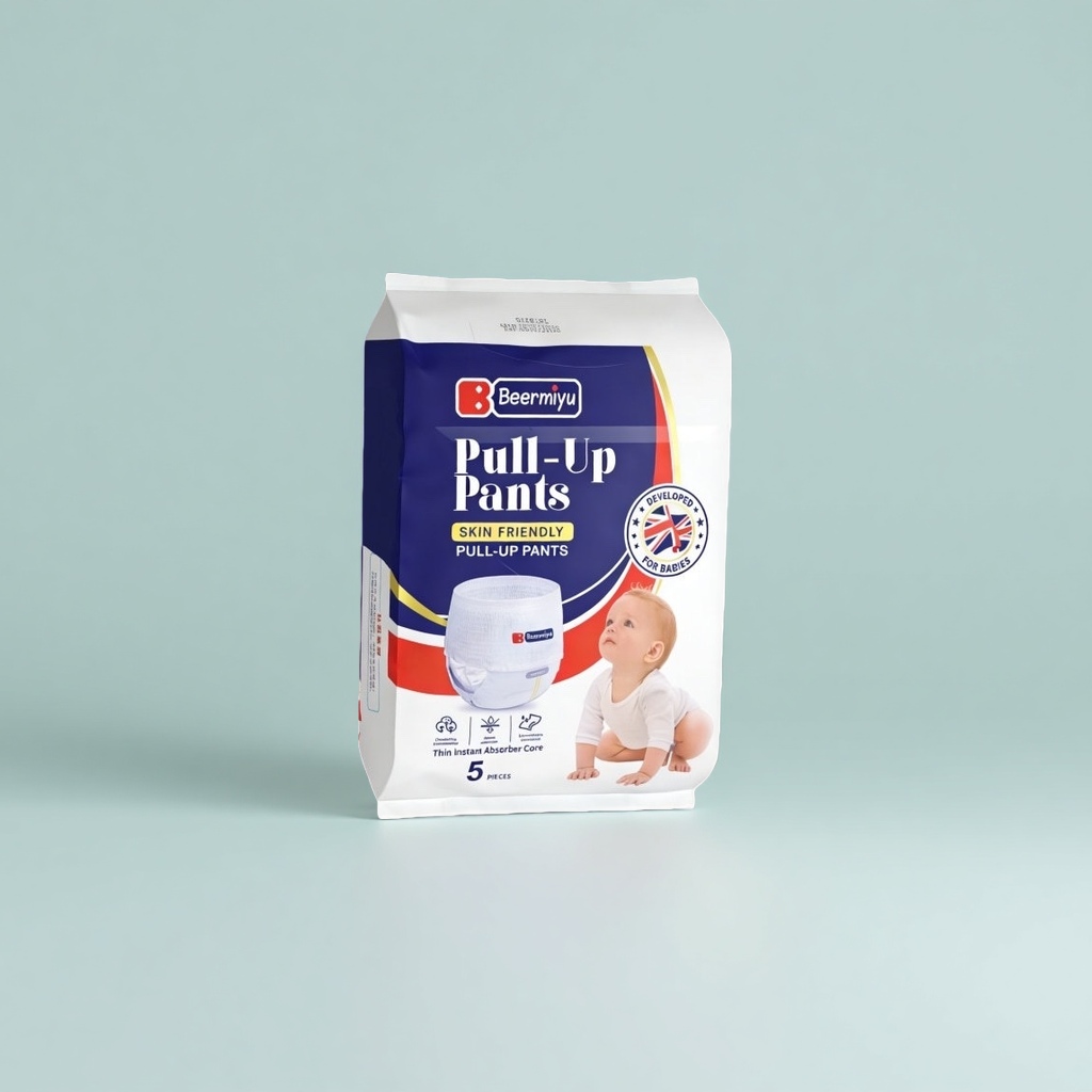 وتم جمع الحقائب في أكياس من طراز Pull-UpanT، للسراويل السحائية للأطفال في بييرميو Specification image
