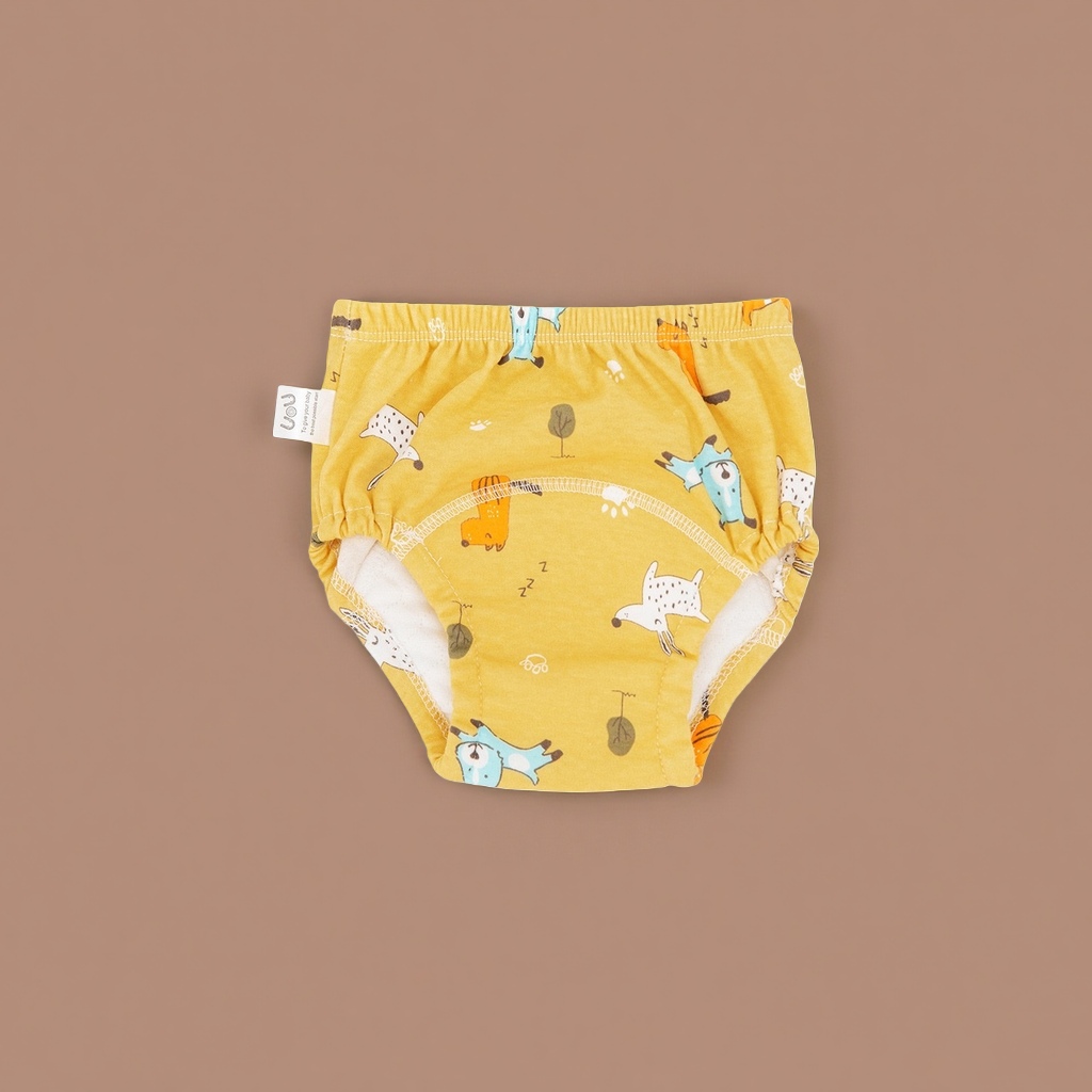 Yellow cartoon-patterned children's underwear, pure cotton, comfortable, breathable and cute printed children's briefs Application Scenario