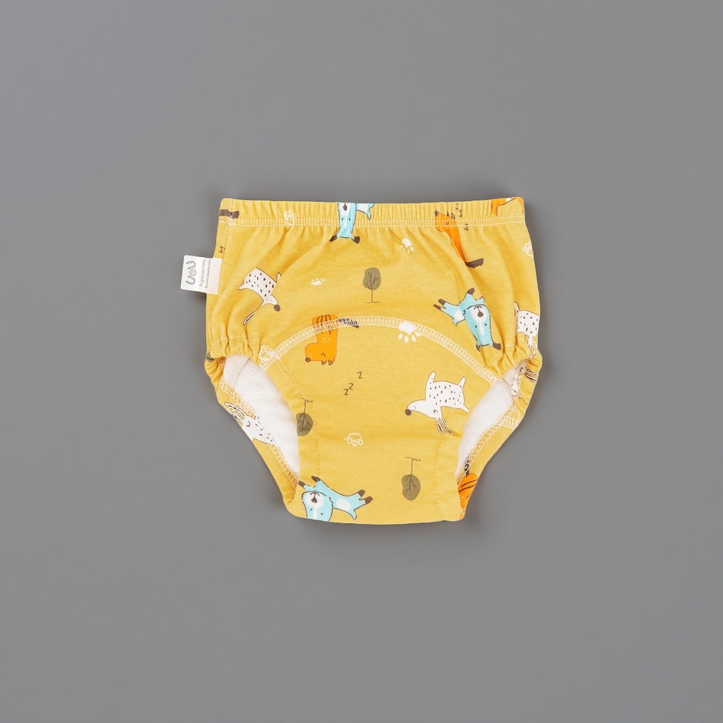 Yellow cartoon-patterned children's underwear, pure cotton, comfortable, breathable and cute printed children's briefs Specification image