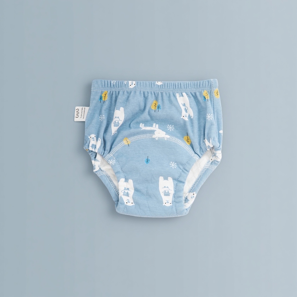 Blue polar bear snowflake pattern baby underwear, pure cotton breathable baby underwear for newborns details Picture