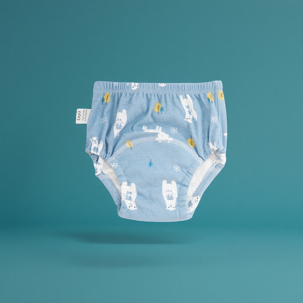 Blue polar bear snowflake pattern baby underwear, pure cotton breathable baby underwear for newborns Application Scenario
