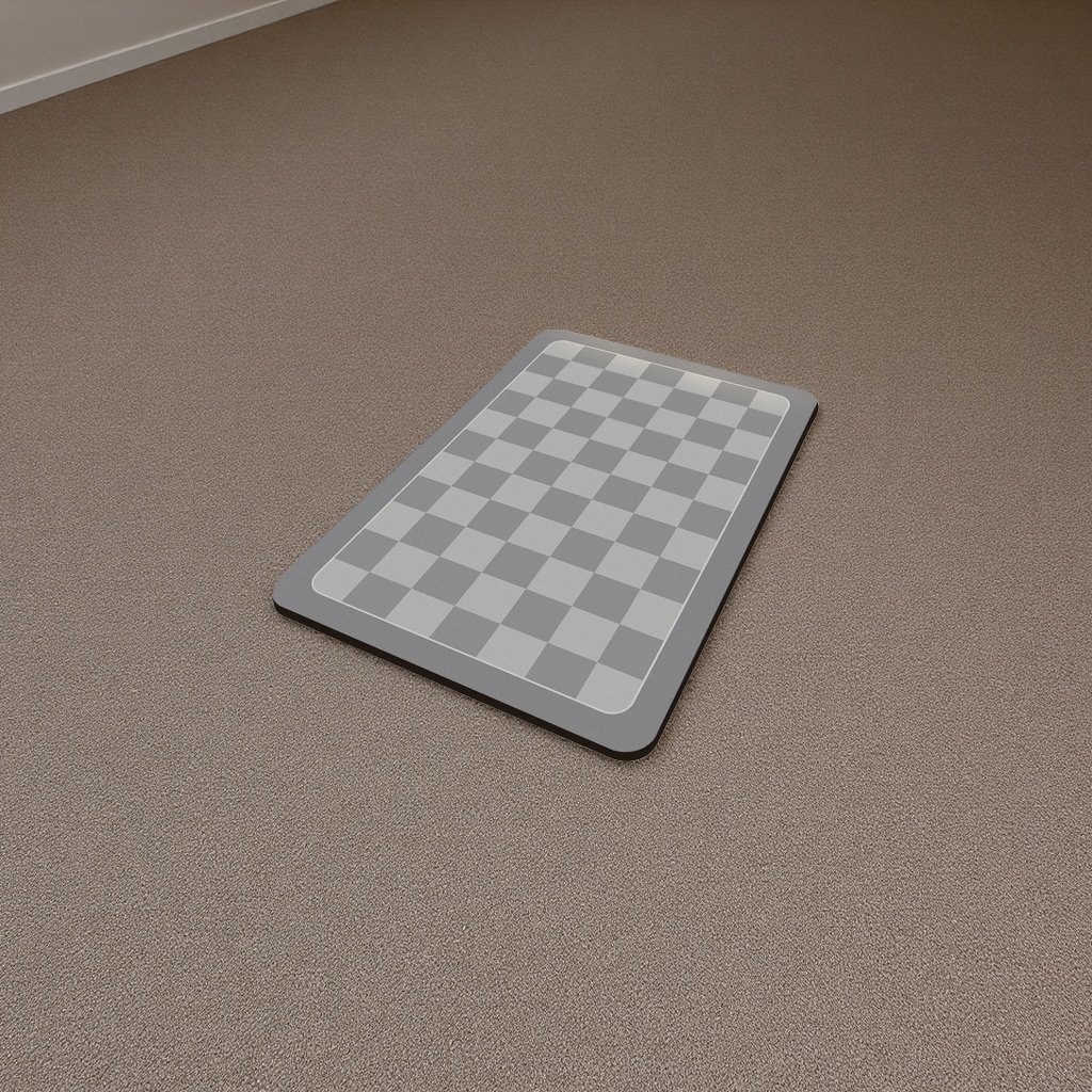 灰色棋盘格图案浴室地垫防滑吸水速干家用卫生间脚垫