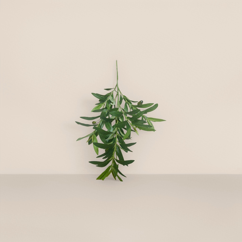 仿真橄榄枝 装饰用绿色人造枝条 婚礼布置家居插花道具细节图