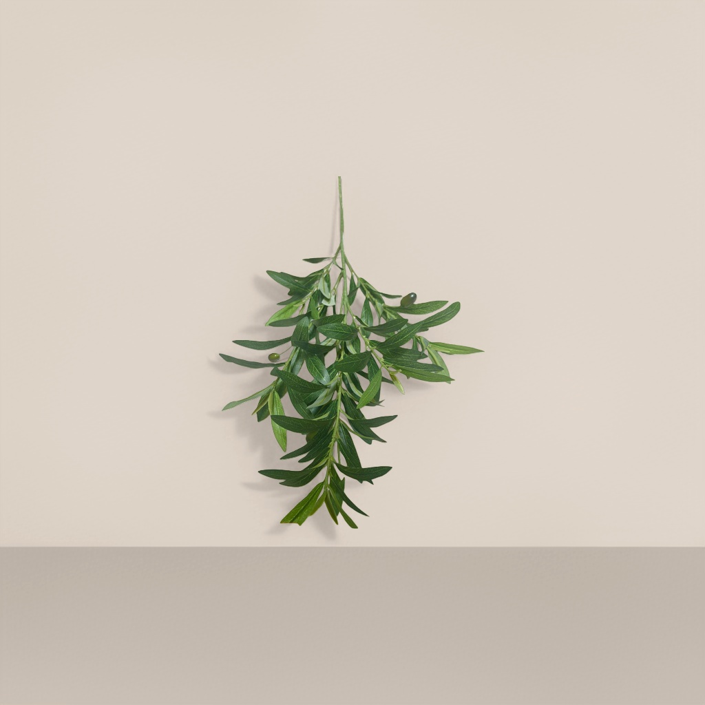 仿真橄榄枝 装饰用绿色人造枝条 婚礼布置家居插花道具产品图