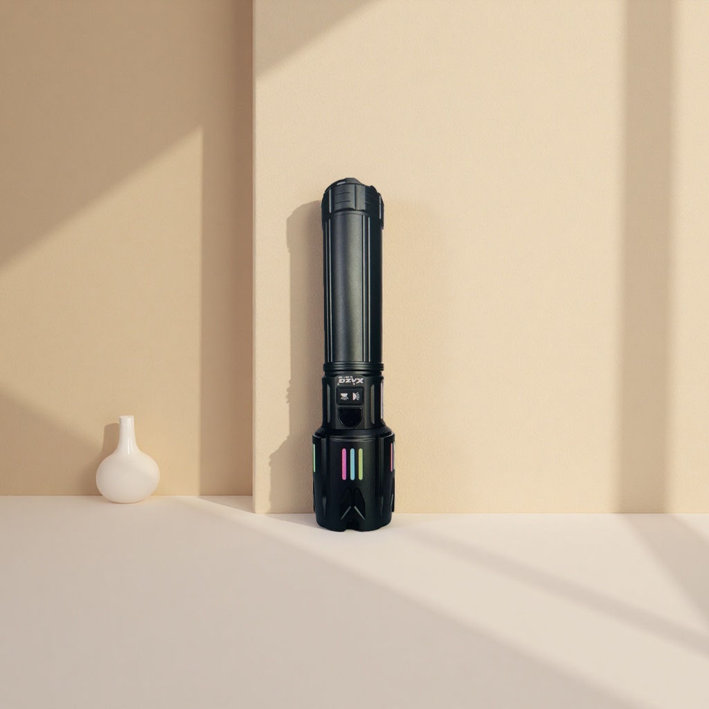 High-intensity rechargeable flashlight LED portable waterproof outdoor lighting tool details Picture