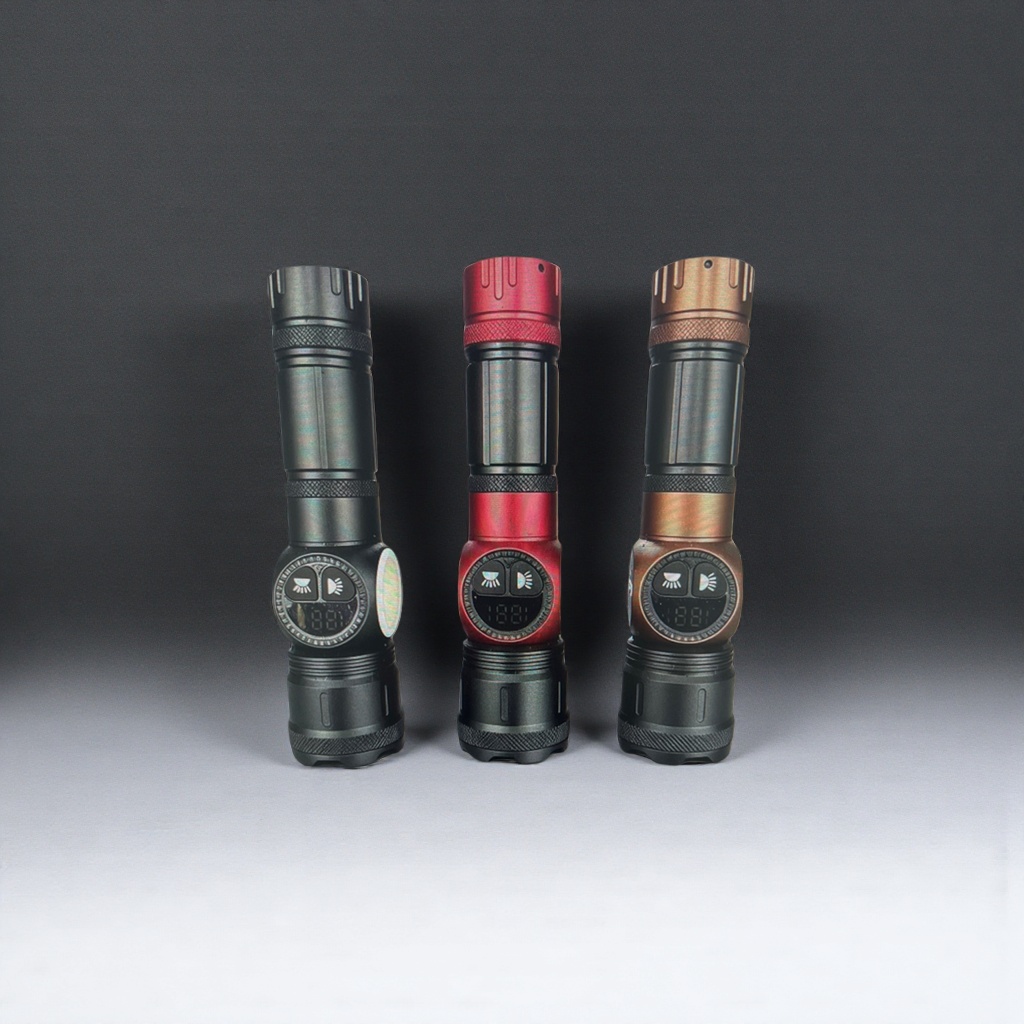 Aluminum alloy body flashlight with 3000 lumens, USB charging, portable for outdoor night use details Picture