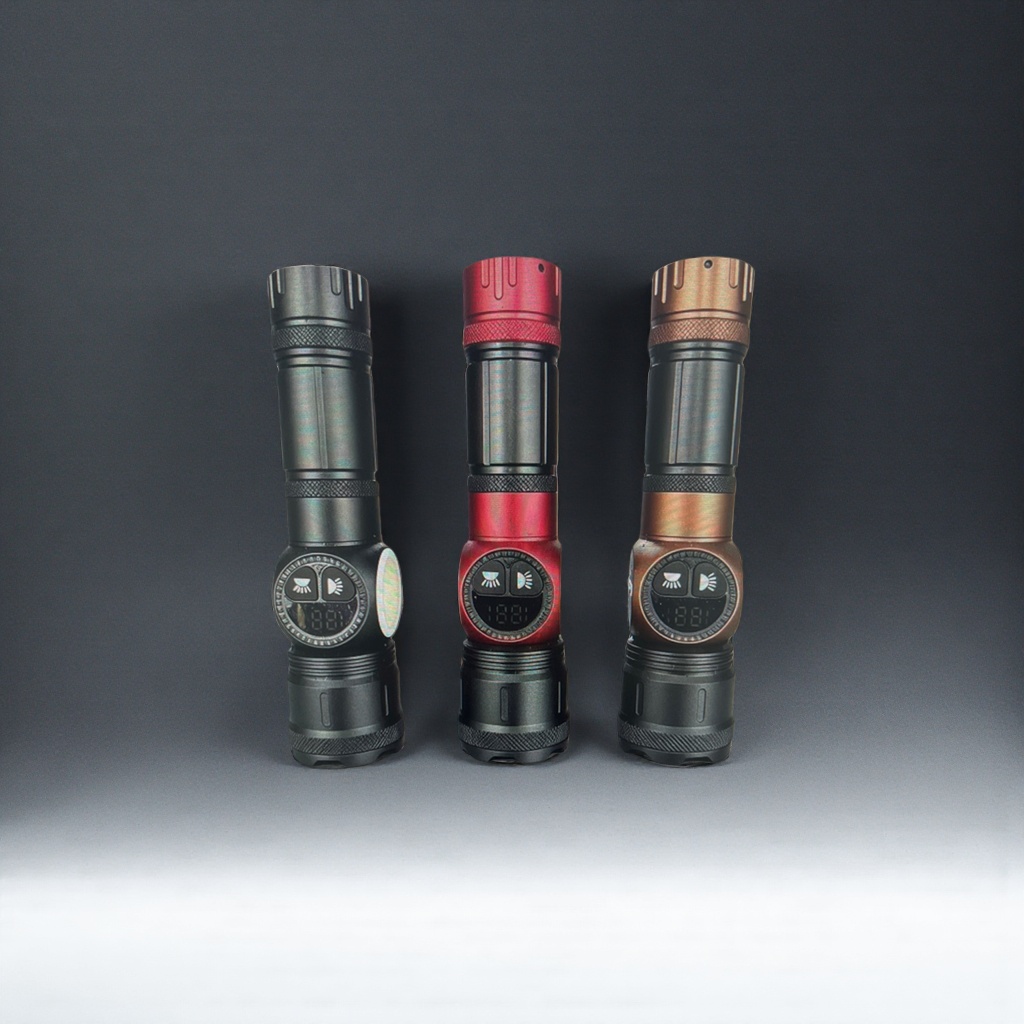 Aluminum alloy body flashlight with 3000 lumens, USB charging, portable for outdoor night use