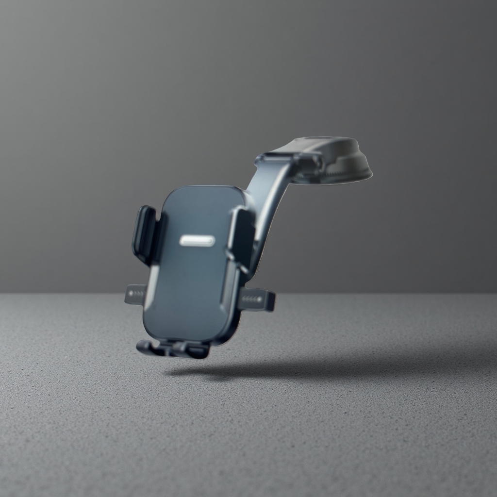 A dual-purpose adjustable silicone anti-slip phone stand for both car and desktop use Specification image