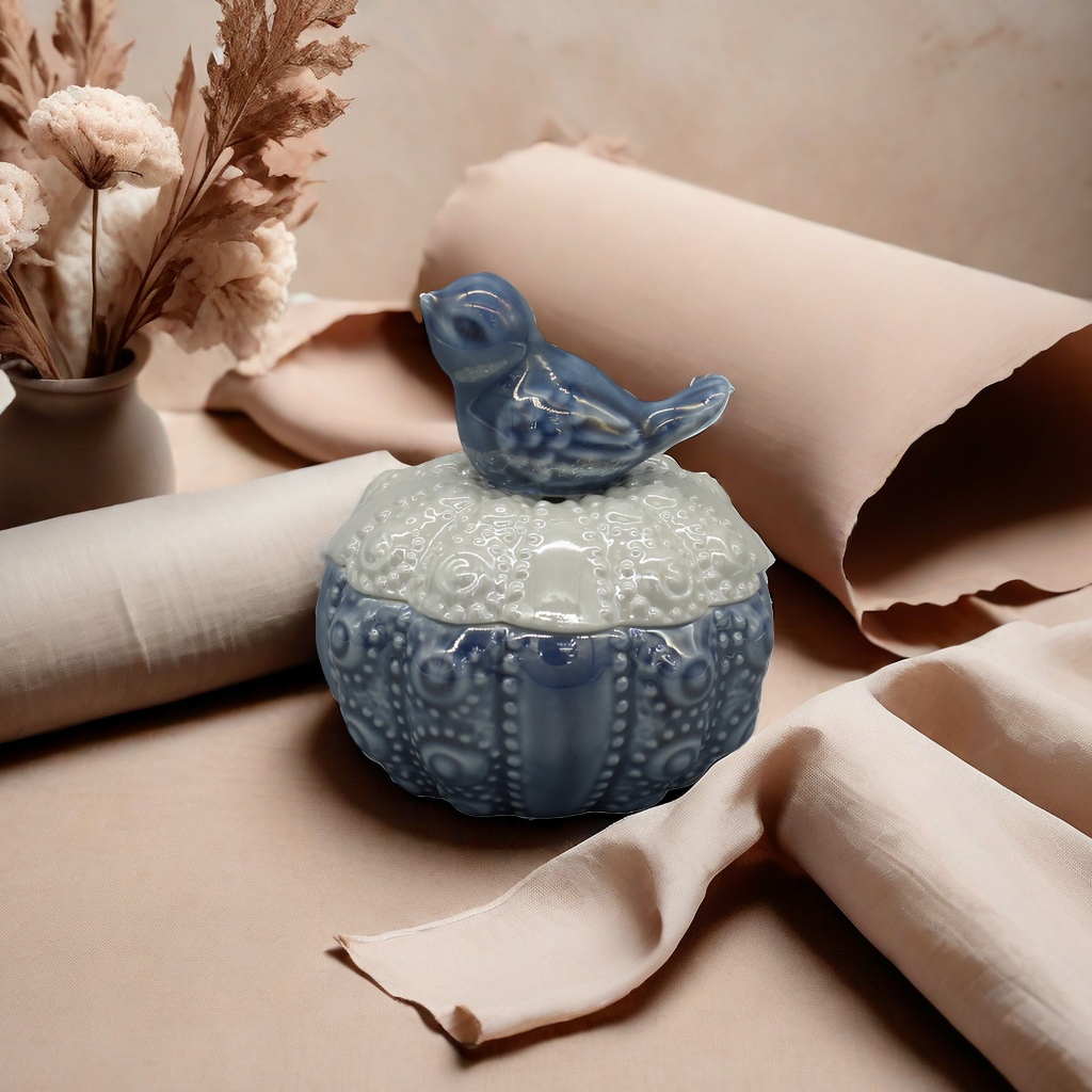 Ceramic bird jewelry box, bird-shaped lid jar, home storage jar, kitchen storage jar, tea jar, spice jar Specification image