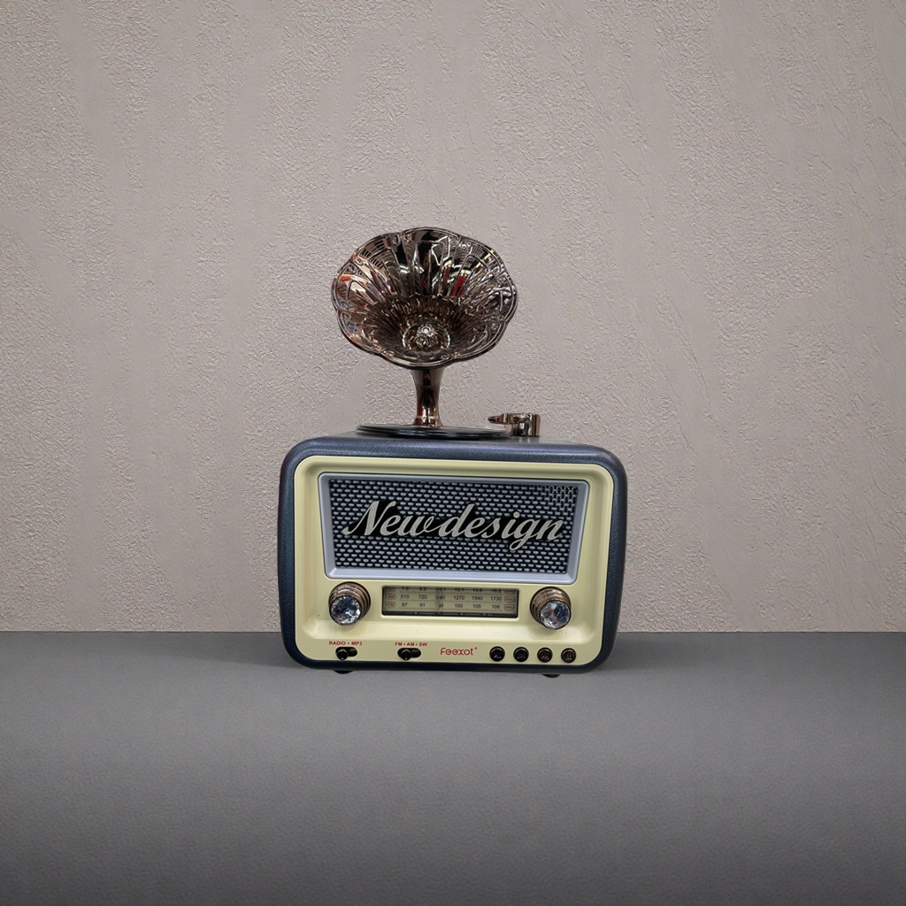 The retro-style radio FX-2527B, with its old-fashioned knob design, is an all-in-one radio and player details Picture