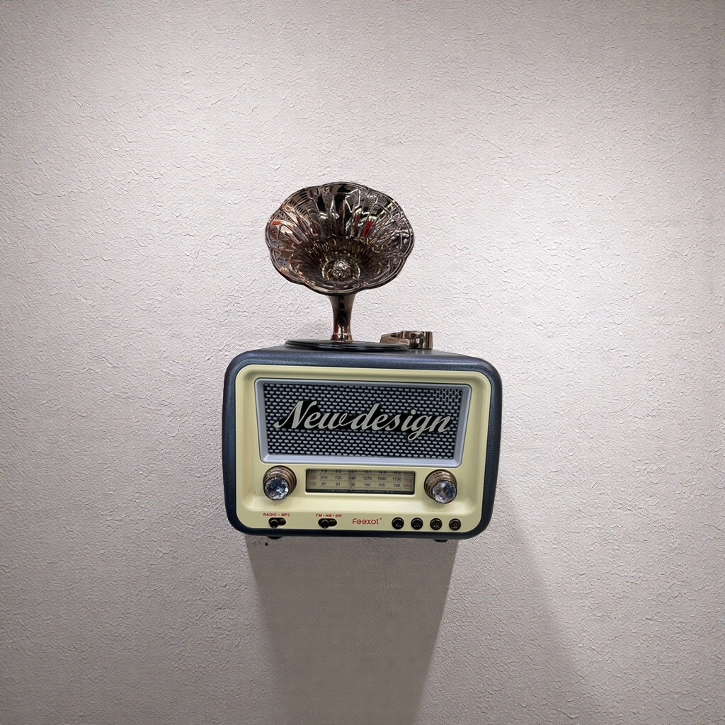 The retro-style radio FX-2527B, with its old-fashioned knob design, is an all-in-one radio and player Specification image