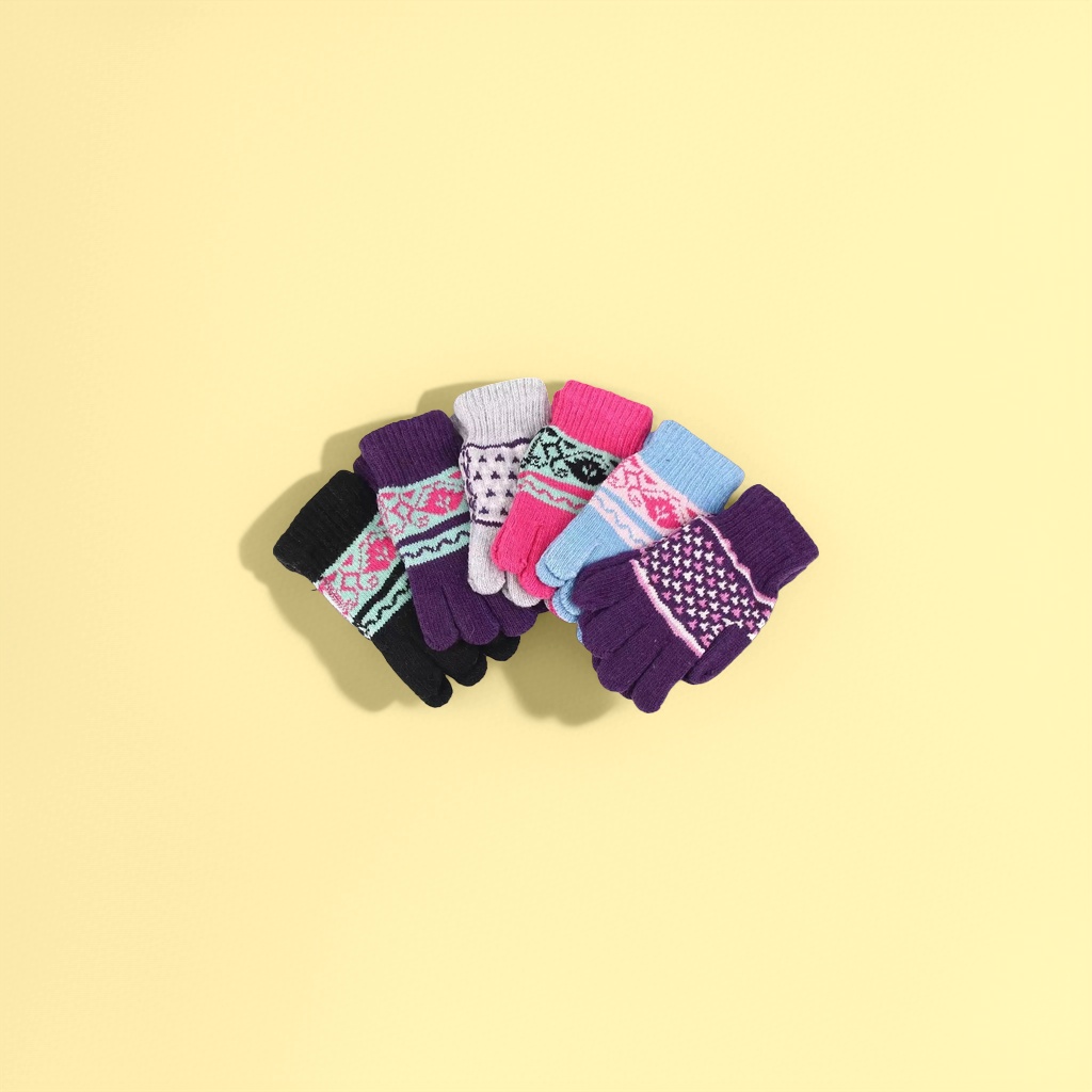 Colorful knitted gloves are warm and anti-slip, suitable for ladies in autumn and winter details Picture