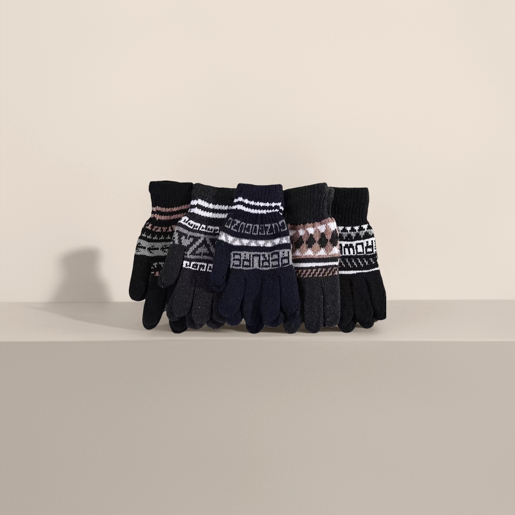 Knitted gloves, elastic, form-fitting, windproof and warm, suitable for both men and women, thin style Specification image