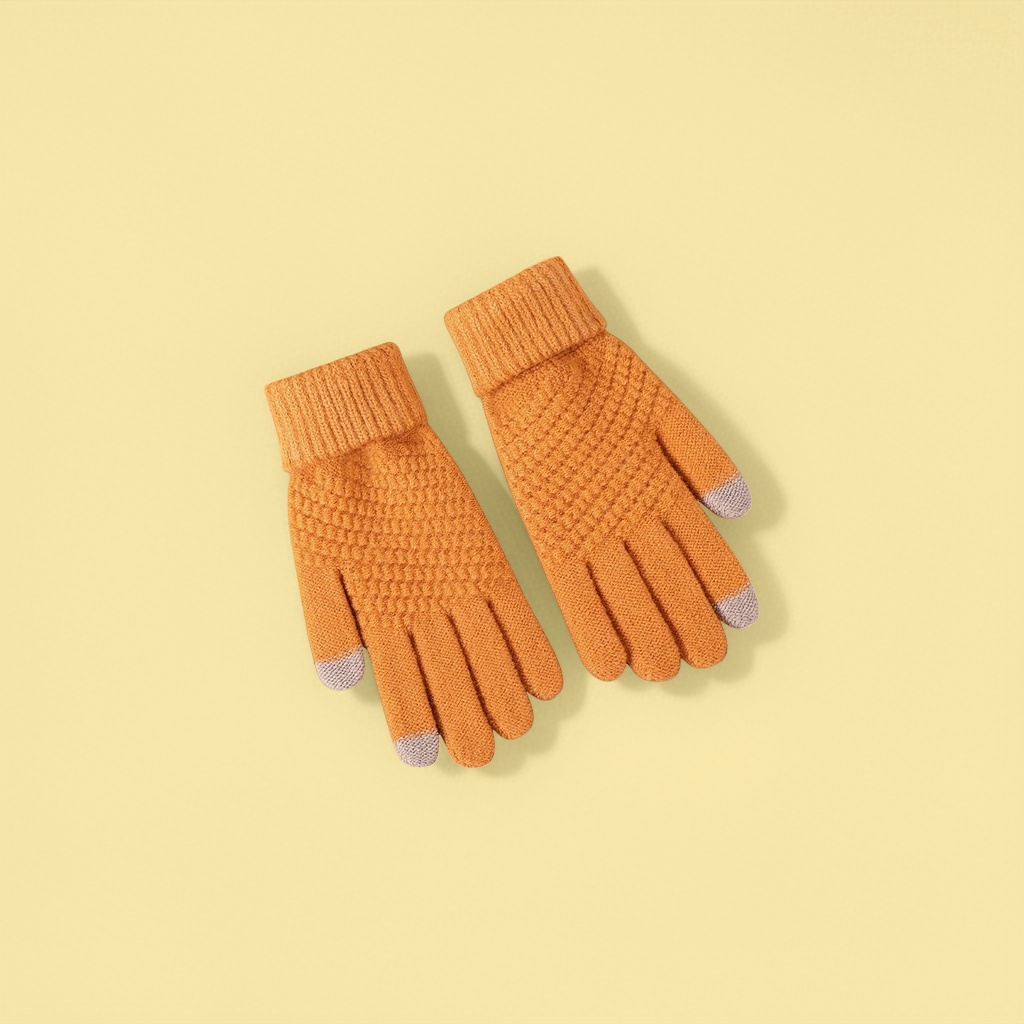 Knitted gloves, elastic, form-fitting, cold-proof, suitable for both men and women, thin style for cycling details Picture