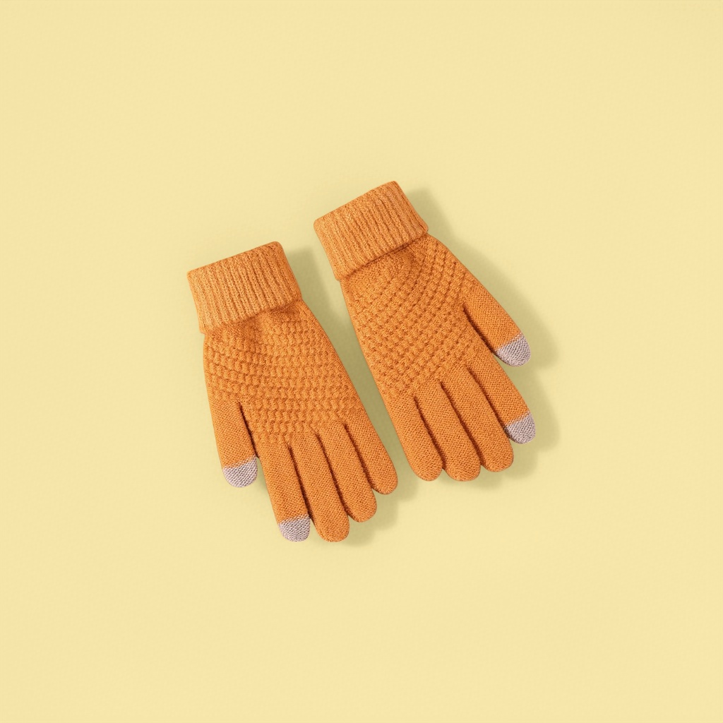 Knitted gloves, elastic, form-fitting, cold-proof, suitable for both men and women, thin style for cycling
