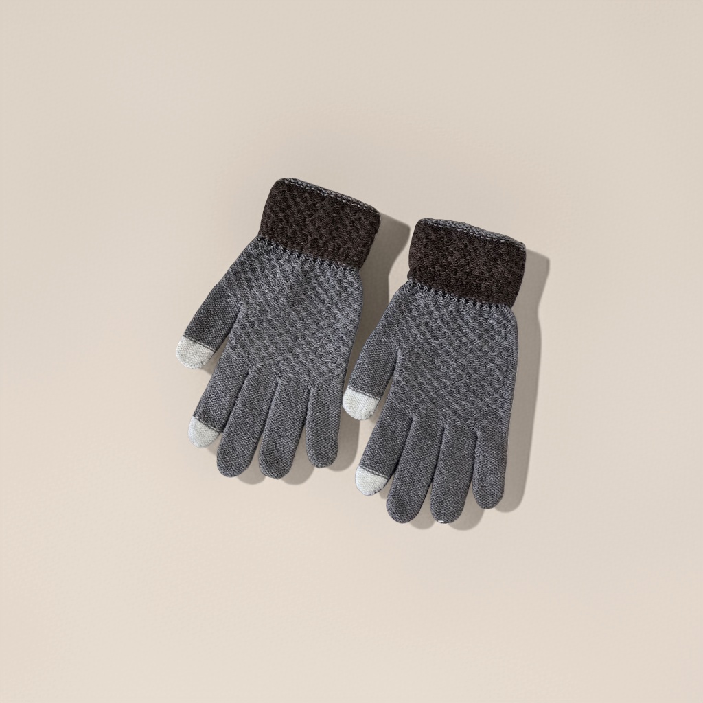 Knitted gloves made of cotton and wool blend, extended wrist guards, warm for women in autumn and winter Specification image