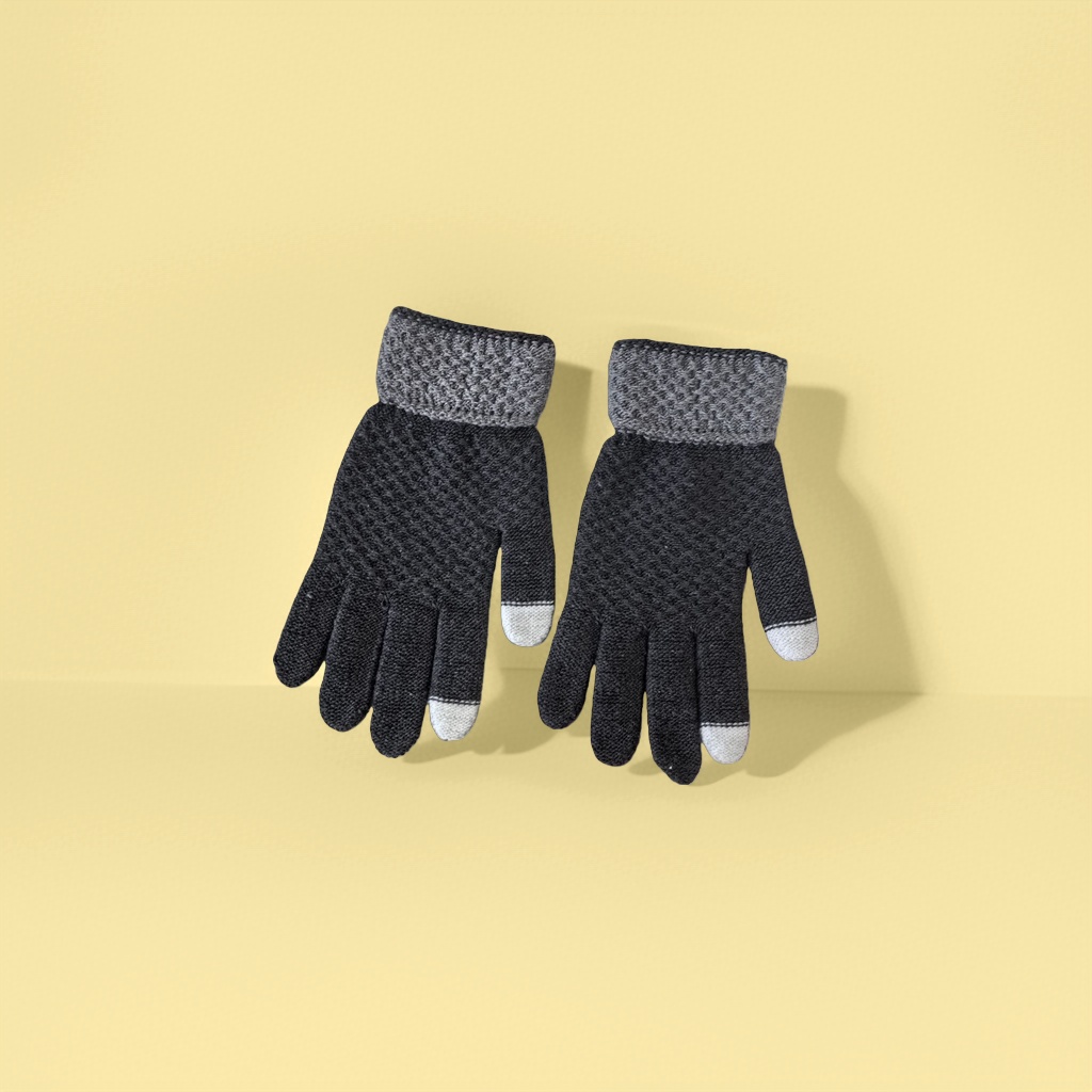 Knitted gloves made of cotton and wool blend, extended wrist guards, warm for women in autumn and winter details Picture