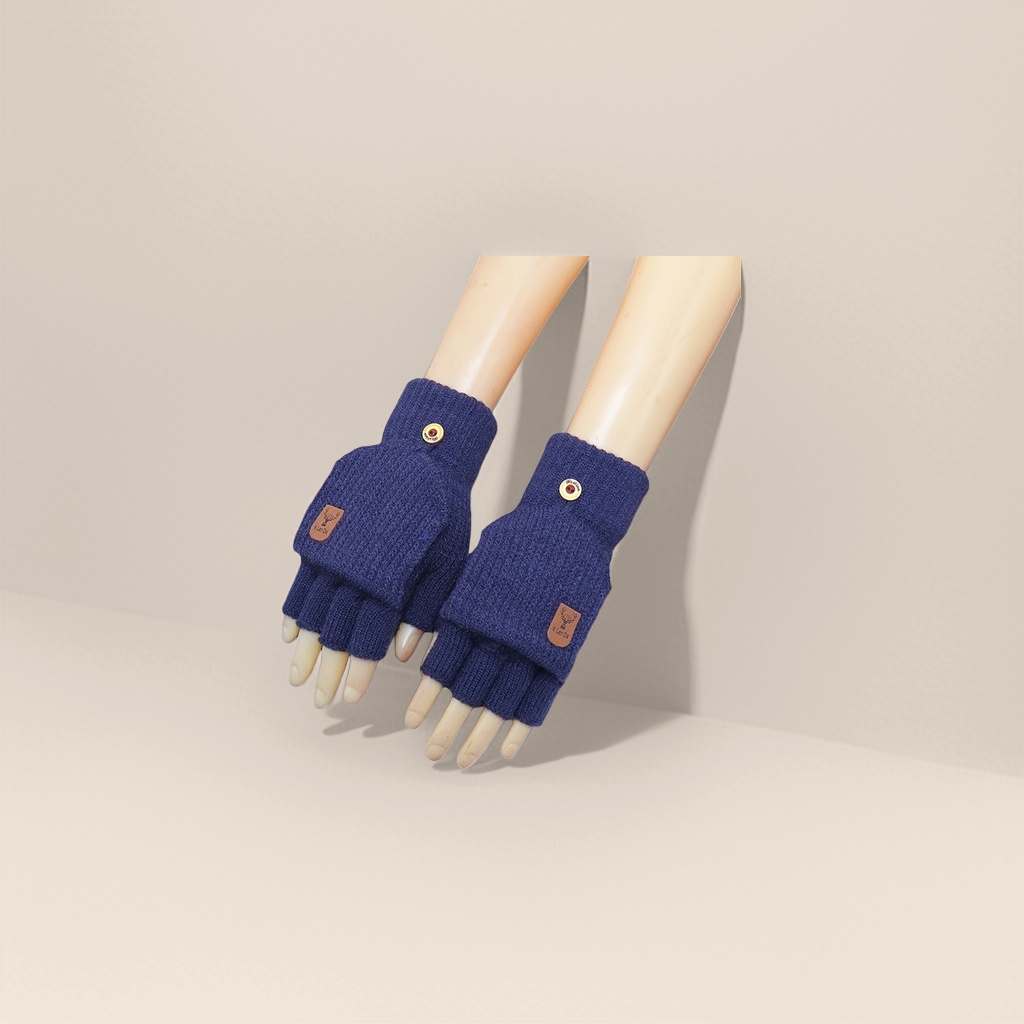Knitted fingerless gloves are warm, anti-slip and breathable, suitable for women's outdoor cycling in autumn and winter Specification image
