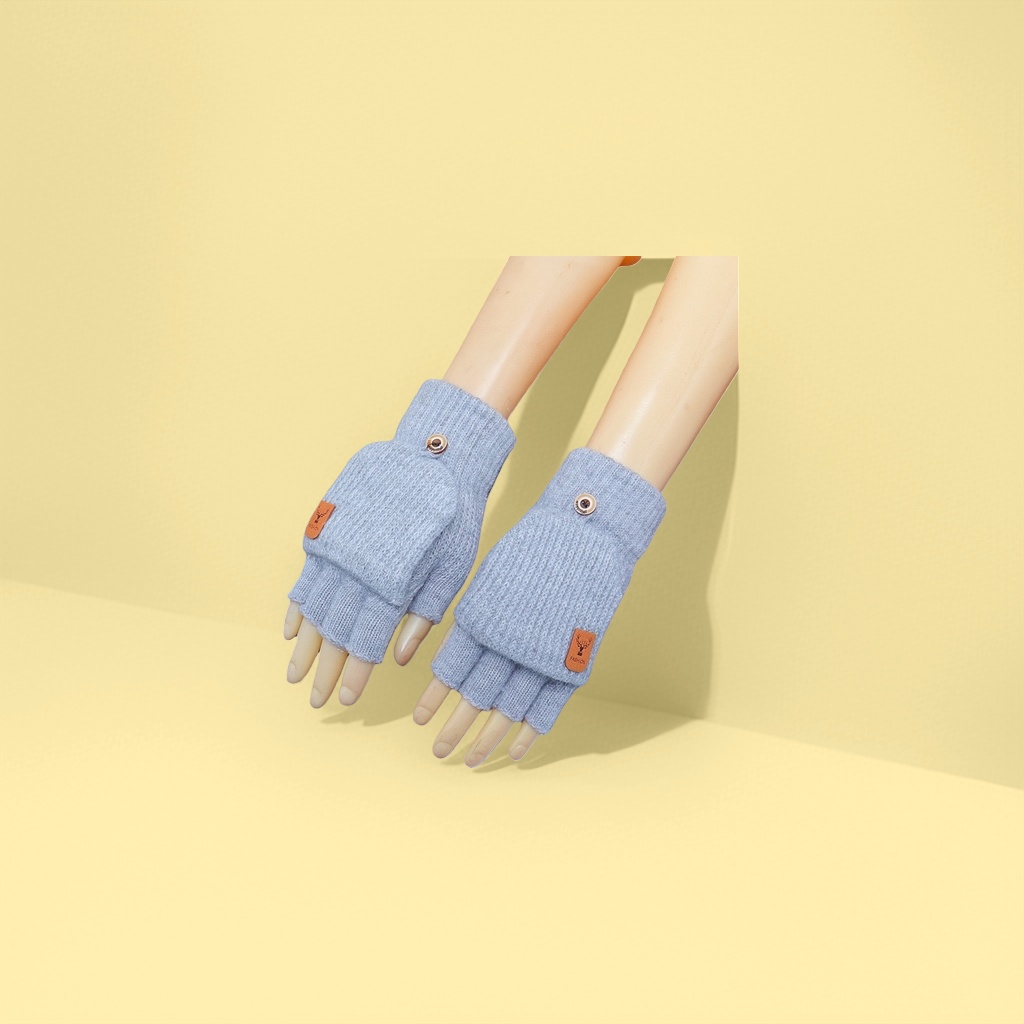 Knitted fingerless gloves are warm, anti-slip and breathable, suitable for women's outdoor cycling in autumn and winter