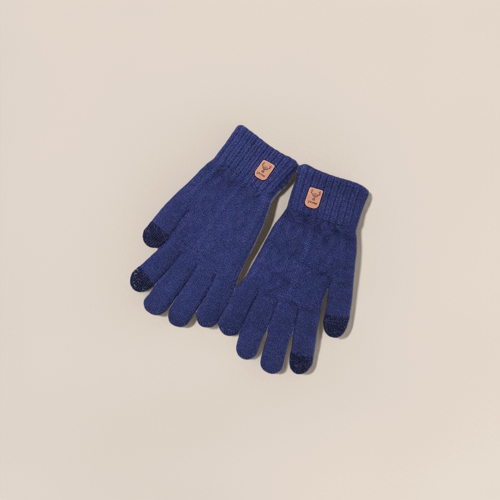 Dark blue knitted gloves are warm and anti-slip, suitable for ladies in autumn and winter Application Scenario
