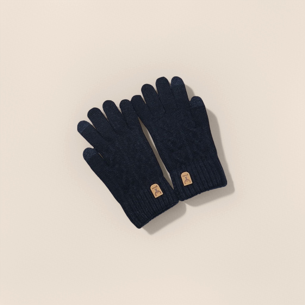 Knitted gloves made of wool blend with thickened touch screen, suitable for women to keep warm in winter Specification image