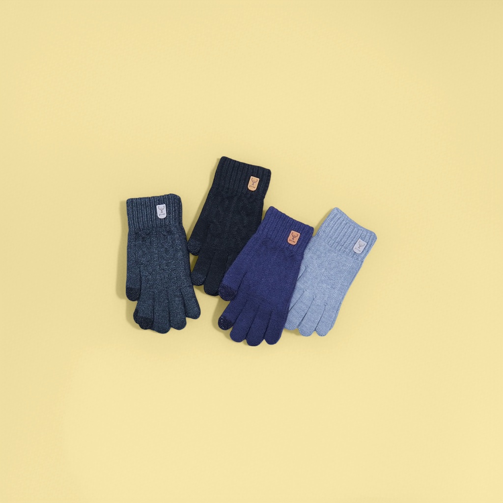 Knitted gloves made of wool blend with thickened touch screen, suitable for women to keep warm in winter details Picture