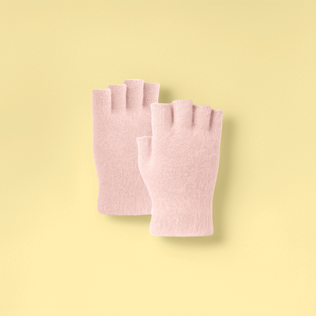 Autumn and winter knitted warm gloves for women, thickened cold-proof touch screen plush gloves details Picture