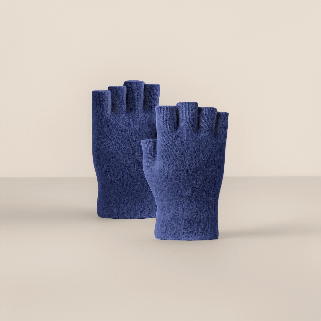 Autumn and winter knitted warm gloves for women, thickened cold-proof touch screen plush gloves Specification image