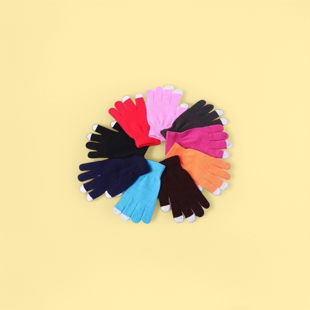 Colorful touch screen gloves for winter warmth and cold protection