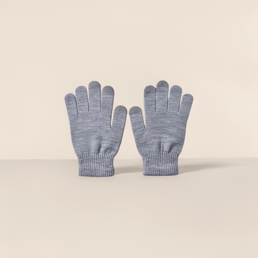 Red knitted gloves for women, warm and anti-slip woolen gloves for autumn and winter Specification image