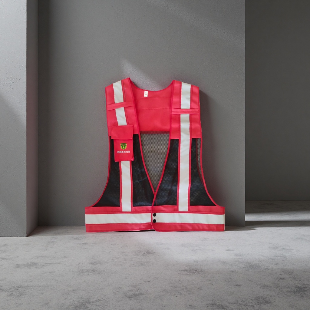Red reflective safety vest, fluorescent warning vest for work protection, suitable for both men and women Application Scenario