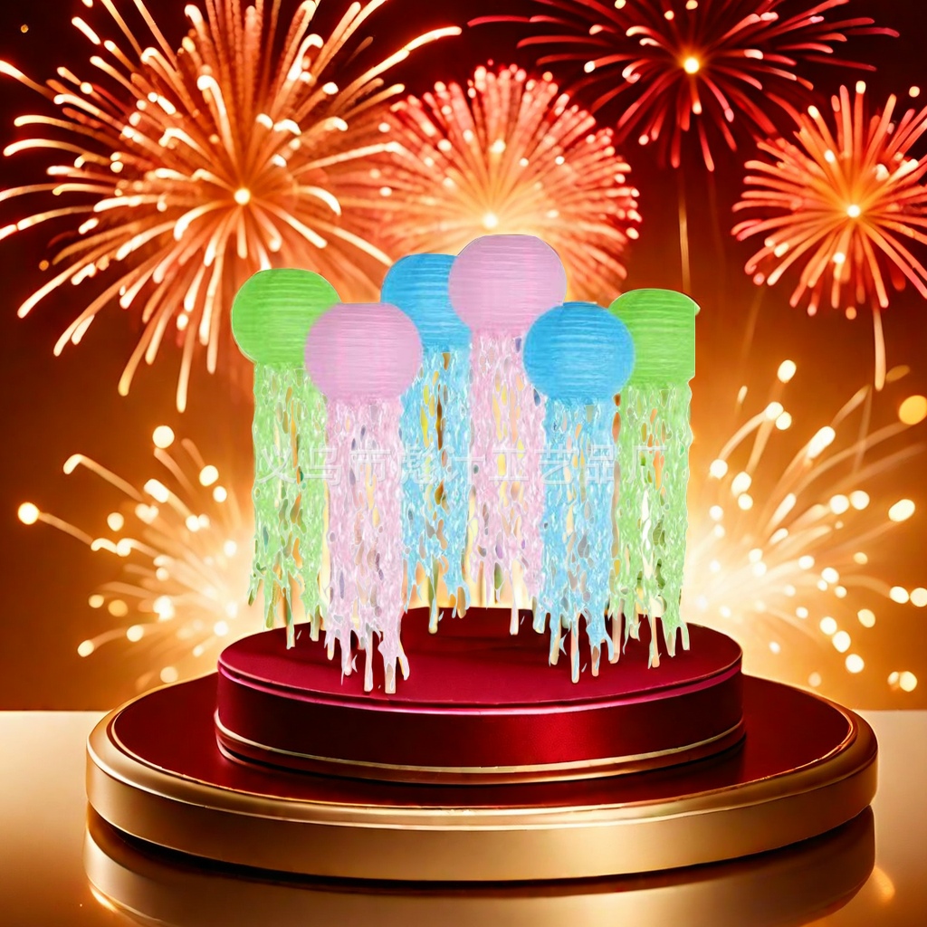 Colorful paper art jellyfish DIY material package, three-dimensional paper-cut decorative item