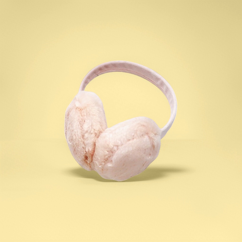 Pink plush ear muffs keep warm and protect against the cold. Cute and fluffy ear warmth for women in autumn and winter Specification image