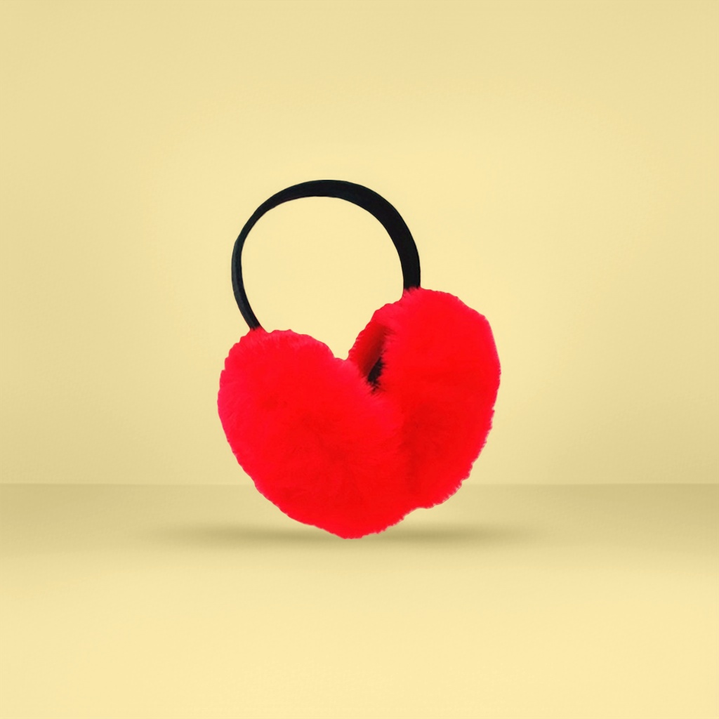 Red plush ear cups for warmth and cold protection, thickened, winter couple's style details Picture