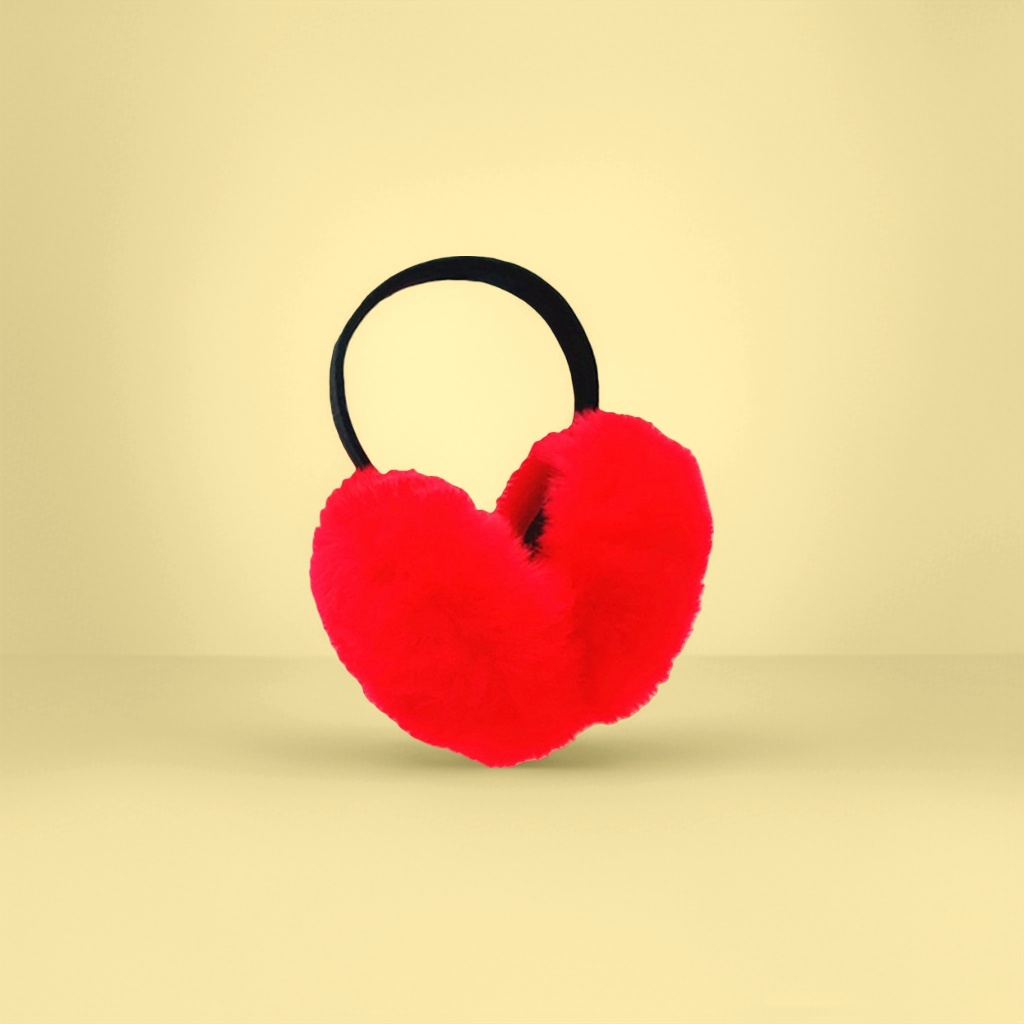 Red plush ear cups for warmth and cold protection, thickened, winter couple's style