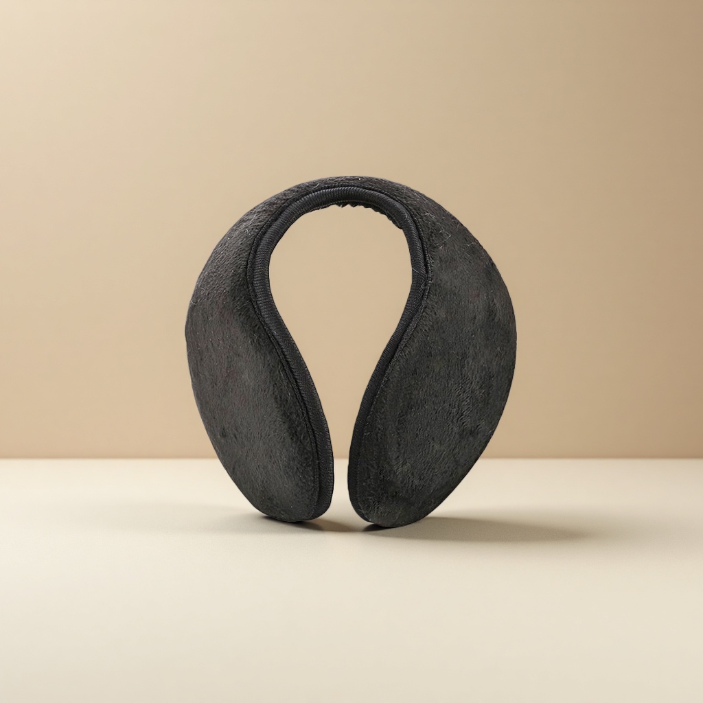 Black plush ear cups for warmth and cold protection, thickened, winter couple's style