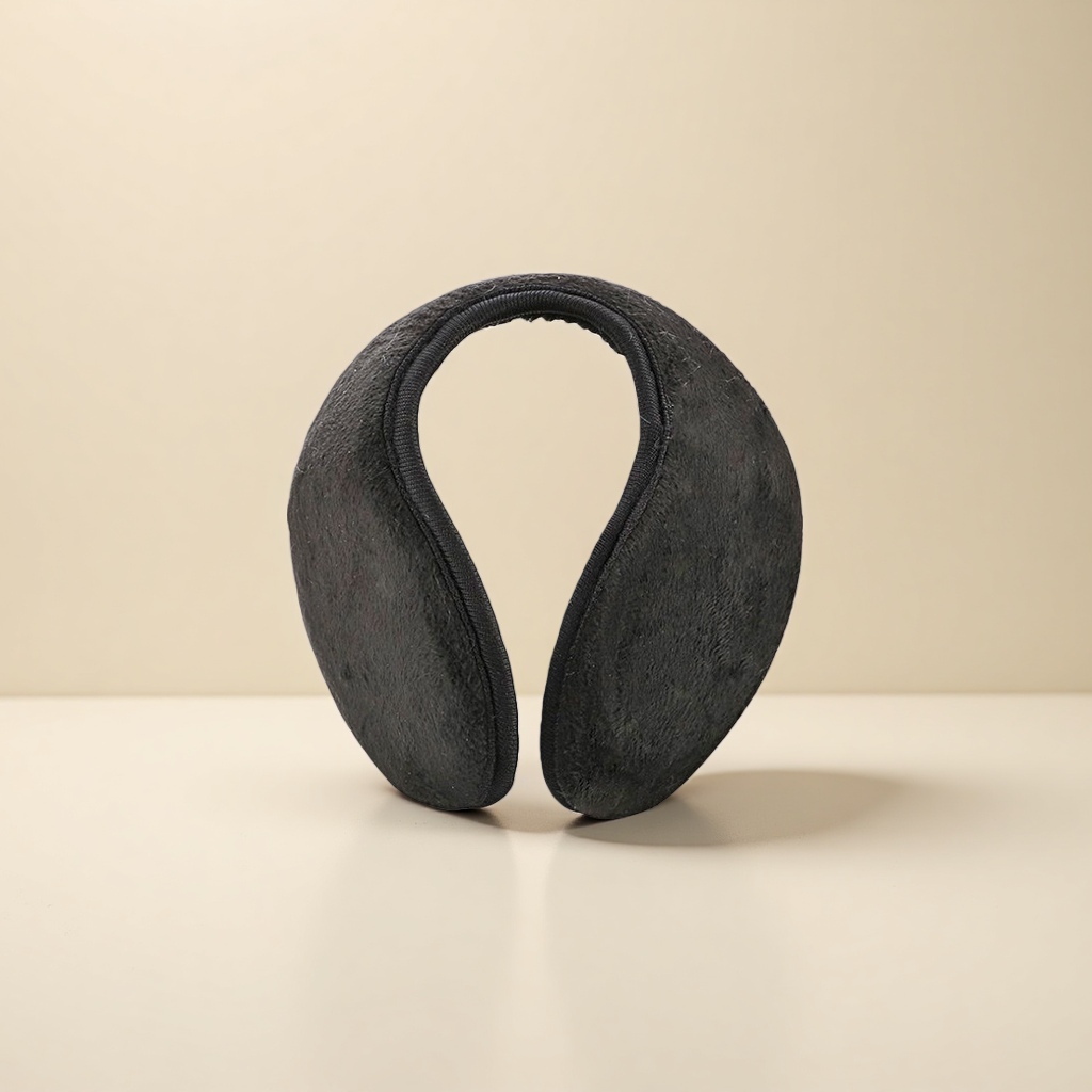 Black plush ear cups for warmth and cold protection, thickened, winter couple's style Specification image