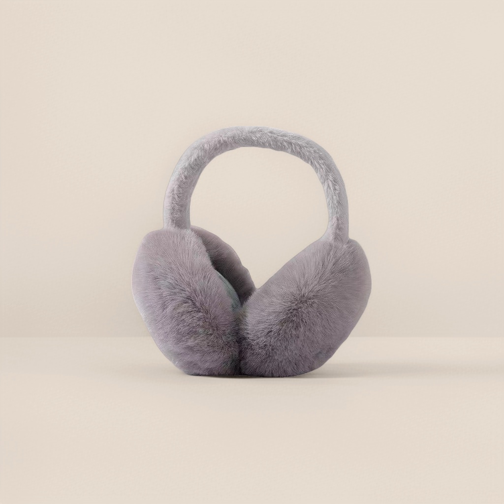 The grey plush ear cups are warm and cold-proof, and the adjustable headband is a must-have for winter